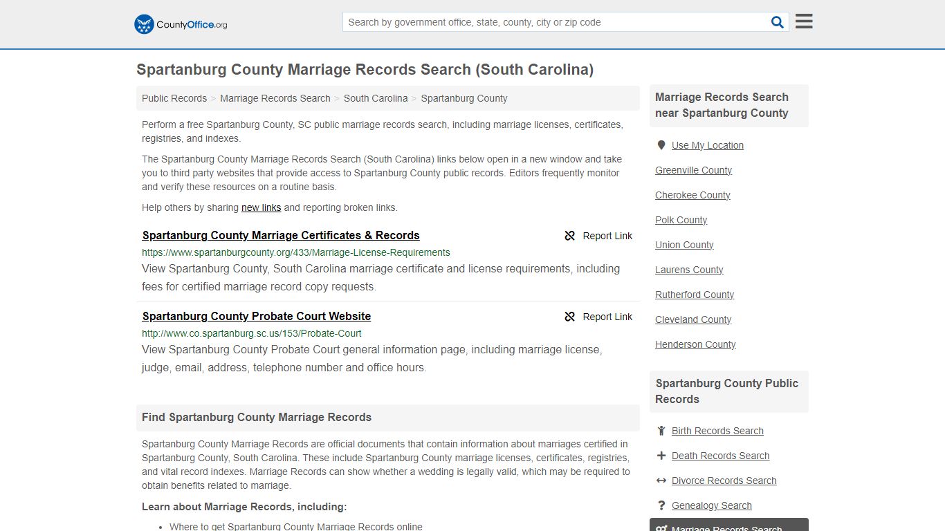 Spartanburg County Marriage Records Search (South Carolina) - County Office